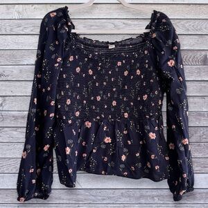 Old Navy floral blouse large